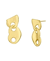 Steve Madden Gold Mariner Heart Drop Earrings