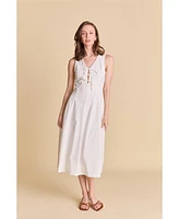 endless rose Women's Front Bow Tie Midi Dress