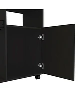 Depot E-shop Opal Kitchen Cart, Single Door Cabinet, Four Casters