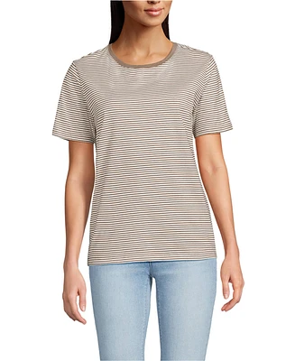 Lands' End Women's Relaxed Supima Cotton Crew Neck T-Shirt