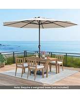 Patio Umbrella with Crank Handle and 8 Sturdy Ribs for Outdoor Shade