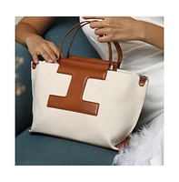 Women's The Riviera-Daze Hand Bag - Russet Brown & Cream White