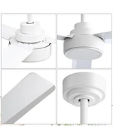 52'' Modern 3-Blade without Light Ceiling Fan with Six Speed Remote Control and Timing Function for Indoor