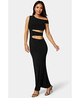 Bebe Women's Asymmetrical Cutout Maxi Dress