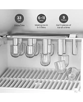 Cowsar Water Cooler Dispenser with Ice Maker for 2, 3 or 5 Gallon Bottles, 33Lbs Daily Ice Making, Child Safety Lock and Energy-Saving Design for Home