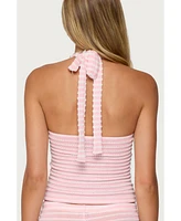Edikted Women's Lovina Textured Striped Halter Top