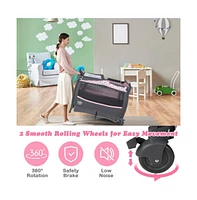 Slickblue Toddler 3-in-1 Portable Playard with Storage Rack and Carry Bag