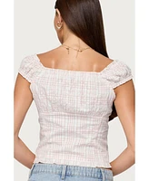 Edikted Women's Dolsy Plaid Button Up Top