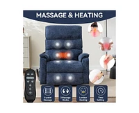 Casainc Dual Motor Infinite Position Up to 350 Lbs Power Lift Recliner Chair with Power-Remote, Heat Massage and Heavy Duty Motion Mechanism