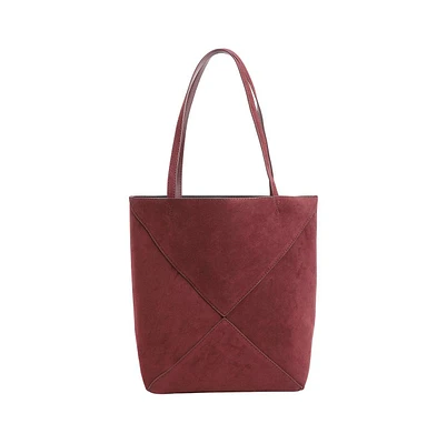 Women's The Veloure Tote Bag - Burgundy Red