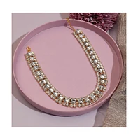 Sohi Women's Silver Crystal Bling Necklace