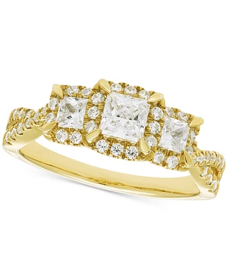 Diamond Three Stone Ring (1 ct. t.w.) in 14k Yellow Gold