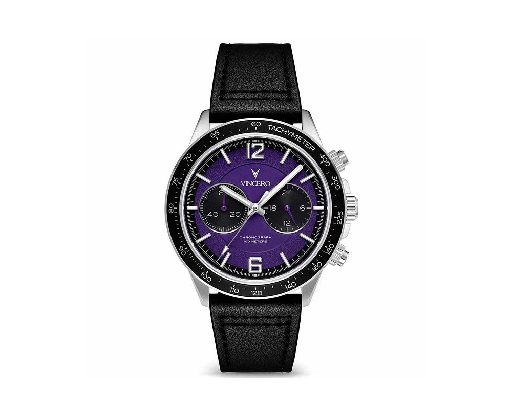 Vincero Men s Apex 42mm Chronograph Watch – Ultraviolet Purple Dial