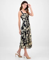 julia jordan Women's Sleeveless Square-Neck Dress