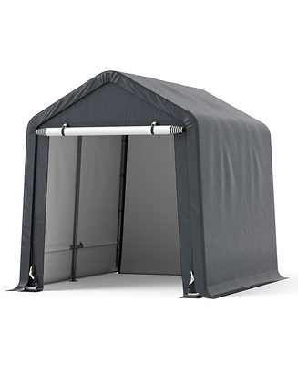 Slickblue Outdoor Portable Motorcycle Shelter with Waterproof Cover for Storage