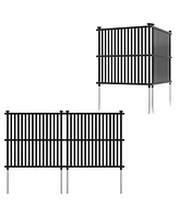 Slickblue Air Conditioner Fence Panel with Metal Ground Stakes for Outside