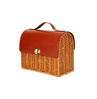 Women's The Rattan Medecin Hand Bag - Russet Brown