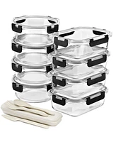 Sorbus 16 Piece Glass Meal Prep Containers with Airtight Lids