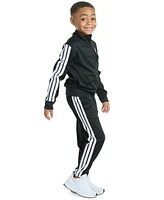 adidas Toddler & Little Boys Tricot Long-Sleeve Essential 3-Stripe Track Jacket Pants, 2 Piece Set
