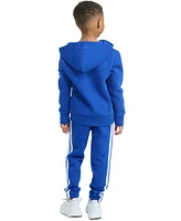 adidas Toddler & Little Boys Long-Sleeve Essential Big Logo Fleece Jacket Jogger Pants, 2 Piece Set