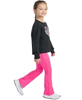 adidas Toddler & Little Girls Long-Sleeve Graphic T-Shirt Flare Pants, 2 Piece Set