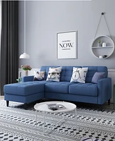 Gold Sparrow 82" Polyester Logan Reversible Sectional Sofa with Ottoman, Created for Macy's