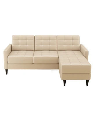 Gold Sparrow 82" Velvet Logan Reversible Sectional Sofa with Ottoman, Created for Macy's