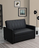 Gold Sparrow 51" Faux Leather Riverside Convertible Loveseat Bed, Created for Macy's