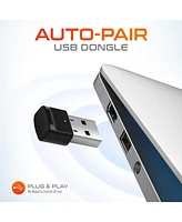 Delton Wireless Computer Headset with Usb Dongle and Hook, Bluetooth Headset with Noise Canceling Mic, 15 Hrs talk time, Wireless Headset for Computer