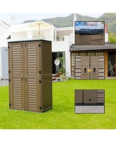 50 "W x 29" D 79.53"H Outdoor Storage Shed with Sliding Door ,Double Cabinet