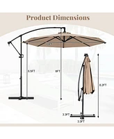 Gymax 10 Ft Patio Offset Umbrella w/ X-shaped Base Infinite Tile & 360° Rotation