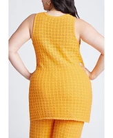 Eloquii Plus Racer Sweater Top With Scalloping