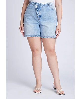 Eloquii Plus Overlap Waistband Shorts