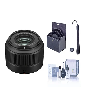 Fujifilm Xc 35mm f/2 Lens, Bundle with 43mm Essentials Filter Kit and Lens Cap Tether