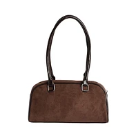Women's The Utility Suede Shoulder Bag - Mocha Brown