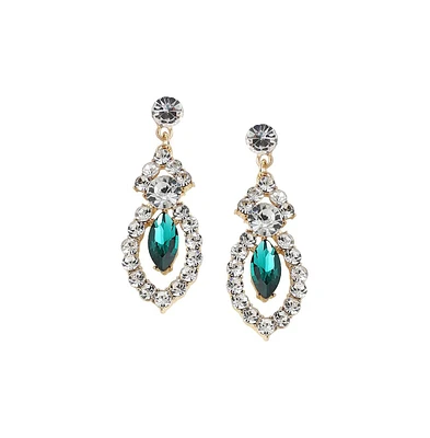 Sohi Women's Silver Dazzling Drop Earrings