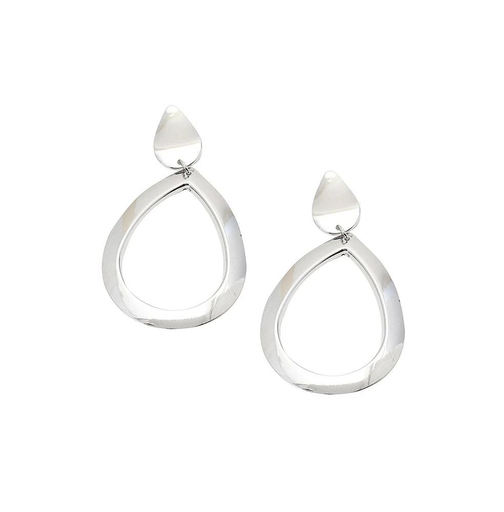 Sohi Women's Rose Gold Contemporary Drop Earrings