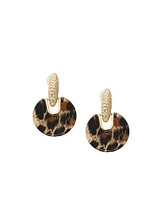 Sohi Womens Brown Textured Circular Drop Earrings