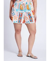 Eloquii Women's Plus Pull On Printed Short