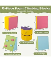Slickblue Kids 6-Piece Foam Climbing Blocks with Hook and Loop Fasteners