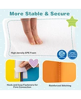 Slickblue Kids 6 Pieces Foam Climbing Blocks Soft Play Climbing with Tunnel