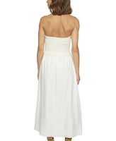 Central Park West Women's Tube Dress With Woven Skirt