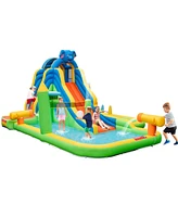 Inflatable Water Slide with Splash Pool and Climbing Wall for Oudoor Indoor without Blower