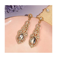 Sohi Women's Green Dazzling Drop Earrings