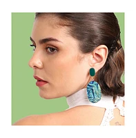Sohi Women's White Under-The-Sea Drop Earrings