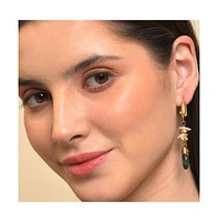 Sohi Women's White Textured Drop Earrings