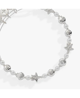 Seaside Pearl Beaded Bangle Bracelet