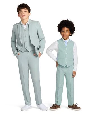 Nautica Toddler Little Boys Linen Vest Set Calvin Klein Big Boys Stretch Tick Weave Jacket Pant Set