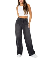 Celebrity Pink Juniors' Elastic-Back Wide-Leg Jeans