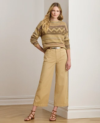 Lauren Ralph Women's Stretch Chino Wide-Leg Cropped Pants